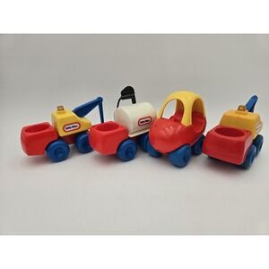 Lot Of 4 Little Tikes Vehicles Tow Truck Fuel Coupe Toddle Tots Chunky Cars